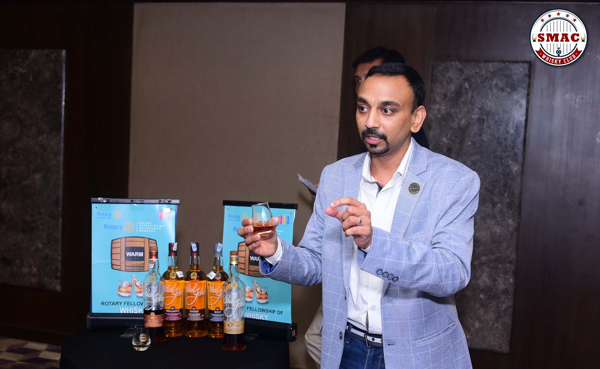 Welcoming a new Whisky fellowship by the Rotary club in Bangalore.