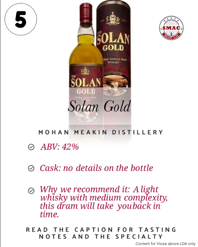 Solan Gold | Mohan Meakin Ltd, Solan Brewery, Solan, H.P. ABV: 42%