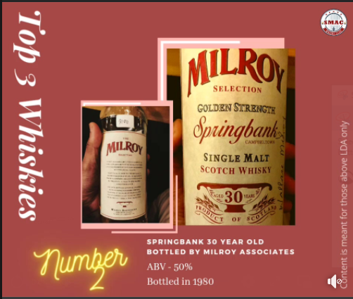 Top 3 Whiskies | Today is number 2 which is a Springbank