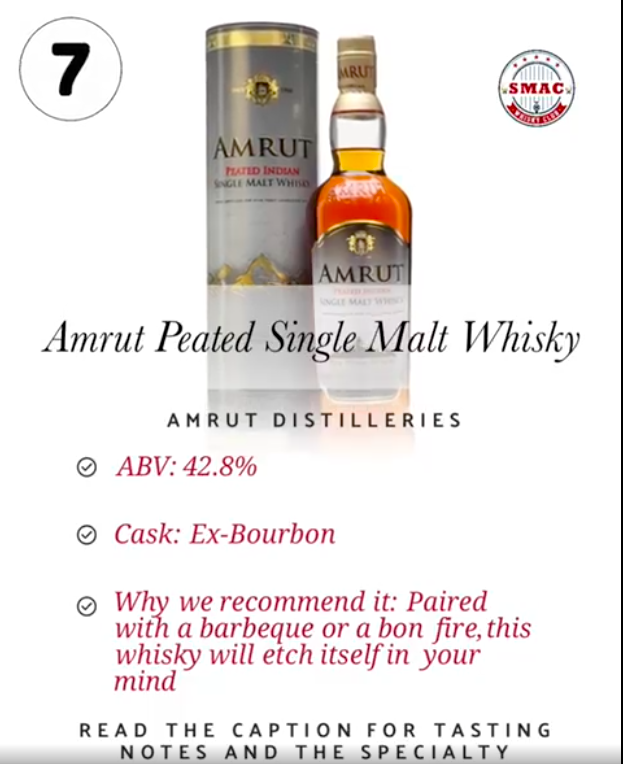 Amrut Peated Single Malt Whisky | Amrut Distilleries | ABV: 42.8%